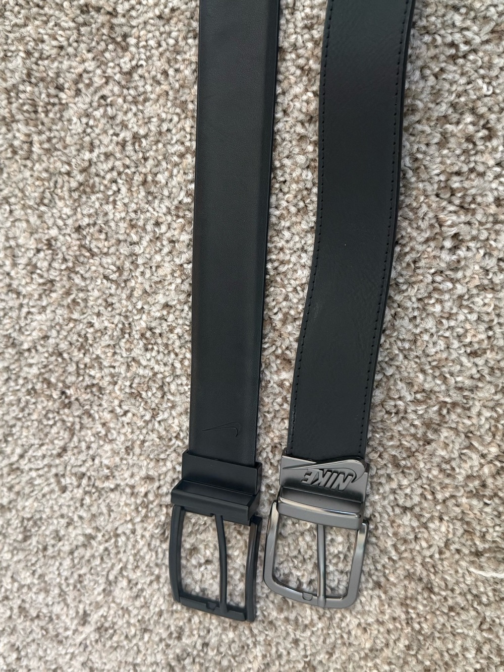Two Nike Reversible Belts Mens 34 Black and Brown Athletic Golf Leather